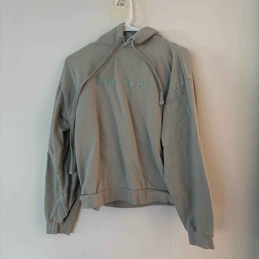 billie eilish happier than ever sage green embroidered hoodie sweatshirt🤍